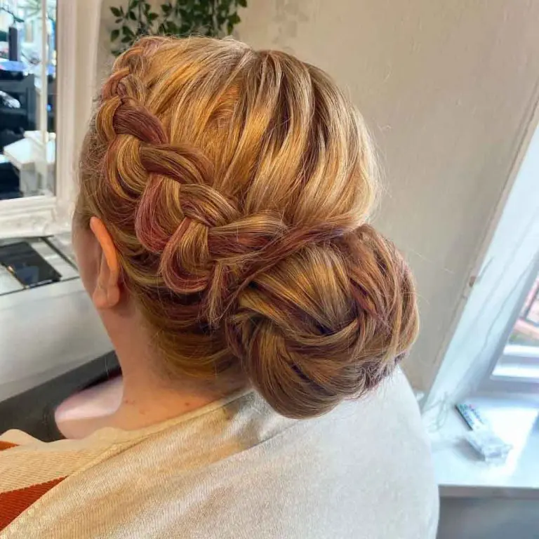 Side Dutch Braids Ponytail on Blonde Hair
