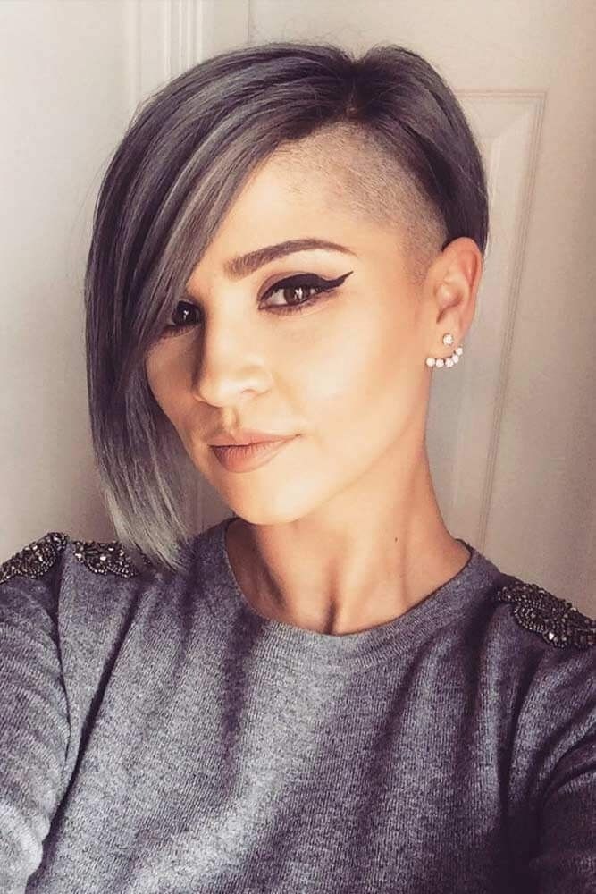 Short Side-Shaved Straight Bob