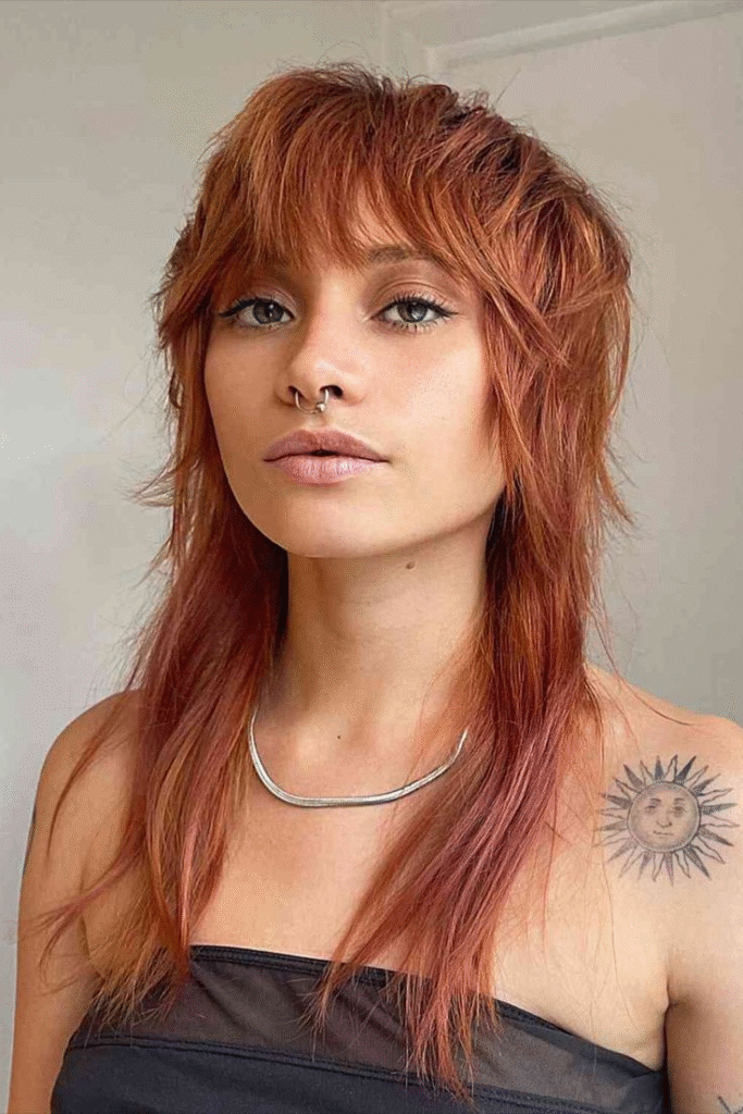  Soft Auburn Wolf Mullet