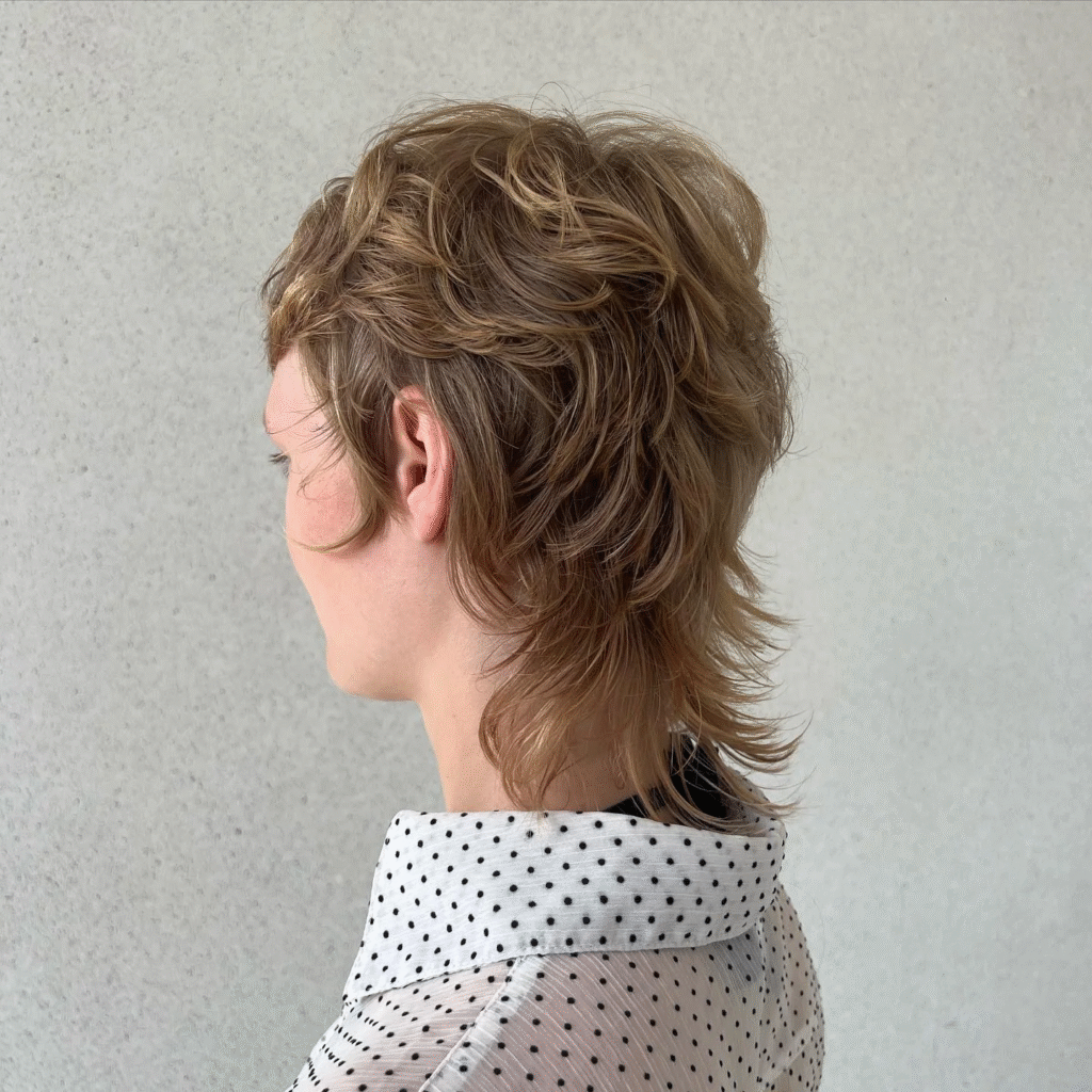 Ash Brunette Choppy Shag Mullet