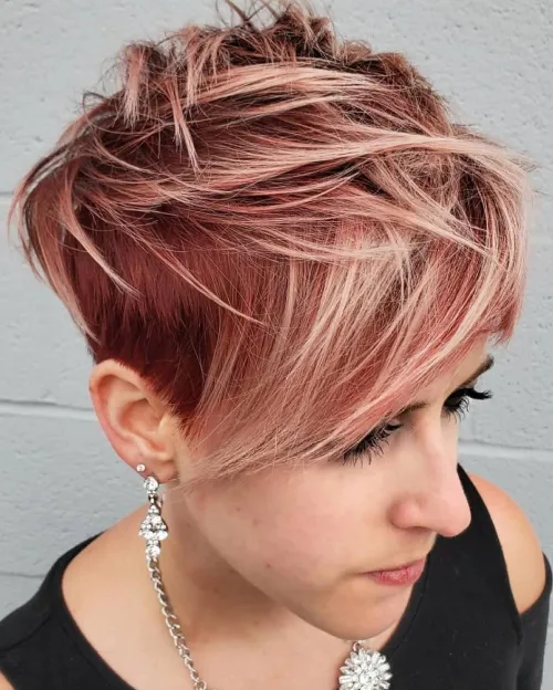  Jagged Pixie with Blonde Frosting