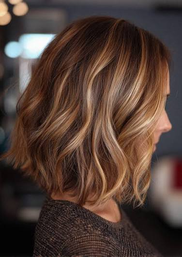 Textured Bob in Warm Honey Blonde