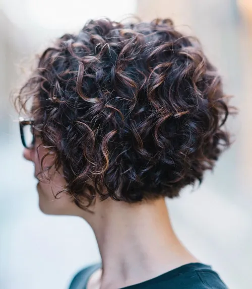 Curly Bob for Senior Citizens with Subtle Lowlights