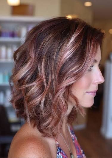 Rose Gold Waves with Subtle Pink Tones