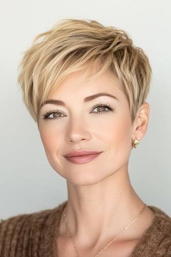 Icy Blonde Pixie Cut