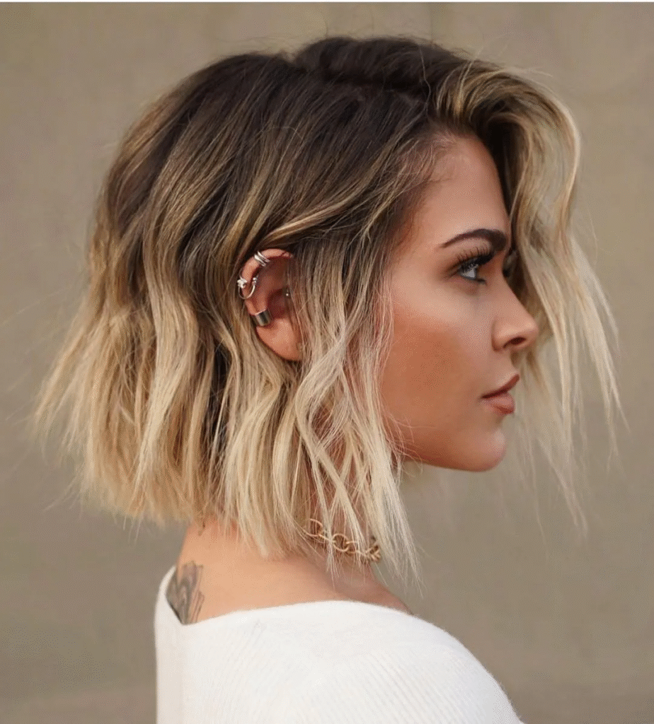 Tousled Lob with Balayage