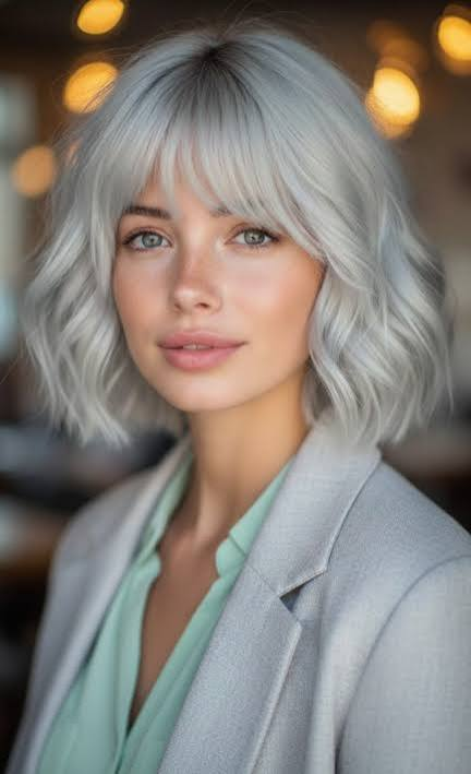 Wispy Bob in Silver Ash Blonde