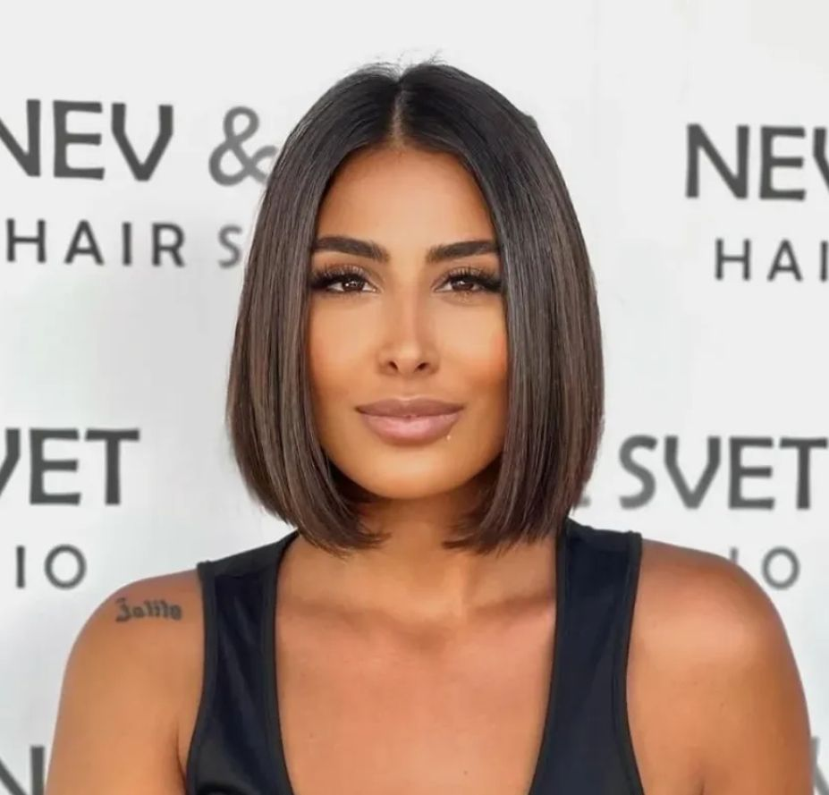 Chin-Length Sleek Bob in Ash Brown