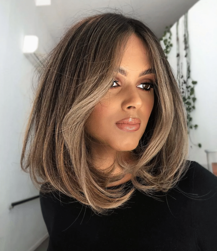 Textured Bob with Balayage Highlights