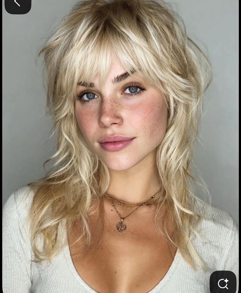  Long Shaggy Blonde Mullet