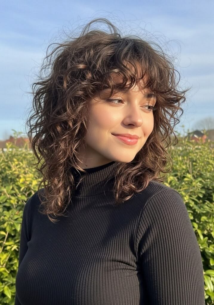 Soft Curly Mullet