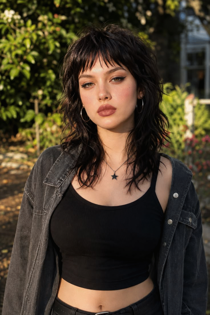 Face-Framing Mullet with Bangs