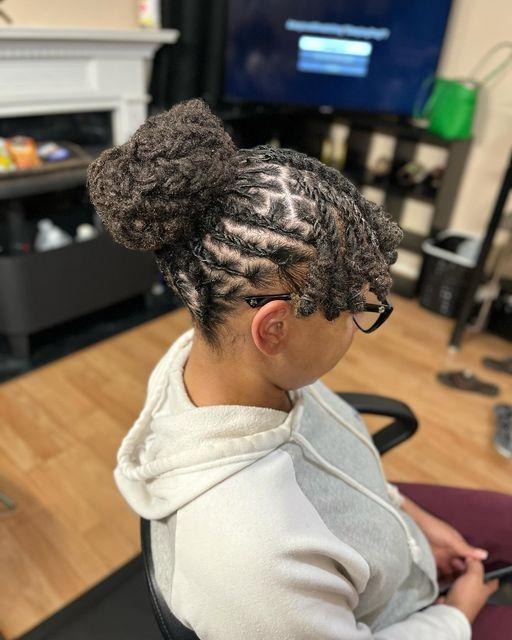 Braided Locs Bun