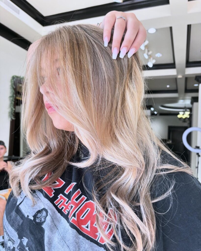 Rose Brown Balayage on Medium Hair