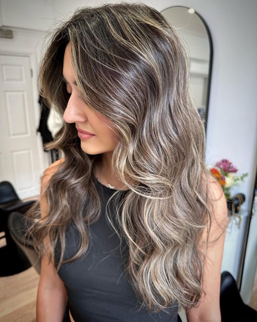 Honey Caramel Highlights on Brunette Hair