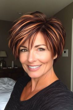 Asymmetrical Pixie with Caramel Balayage