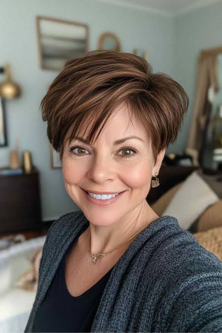Classic Cropped Pixie in Deep Espresso