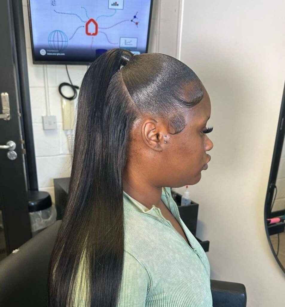 Half-Up Slick Ponytail
