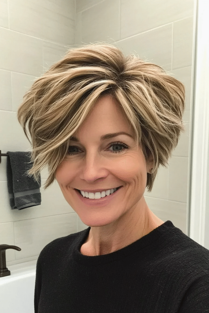 Tousled Pixie with Sandy Blonde Tones