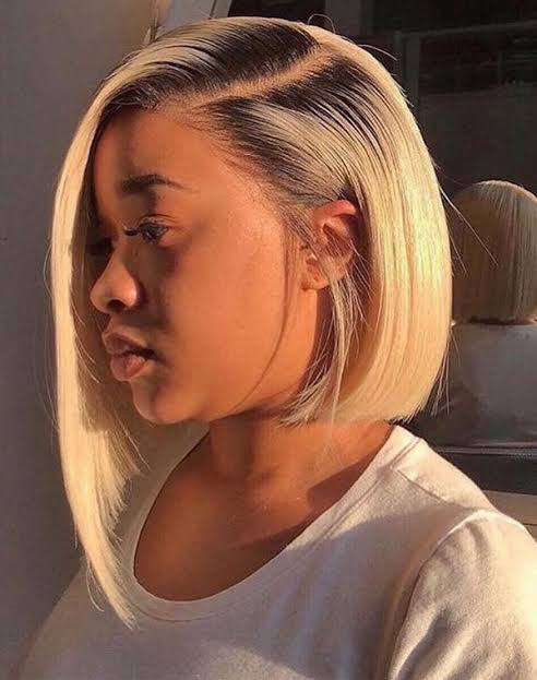 Platinum Blonde Pixie with Deep Side Part