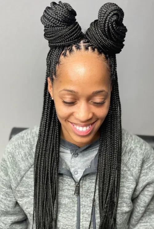  Half Up Half Down with Double Topknot