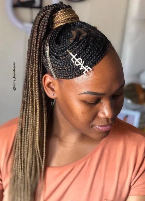 Side-Swept Bangs and High Ponytail