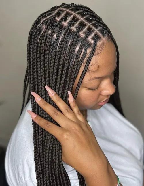 Thigh Length Box Braids