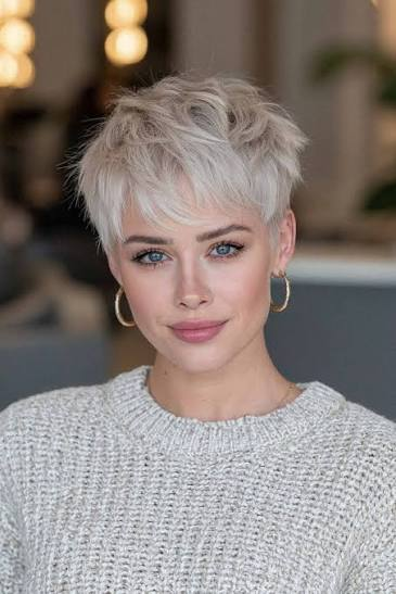 Wispy Pixie Cut in Icy Platinum