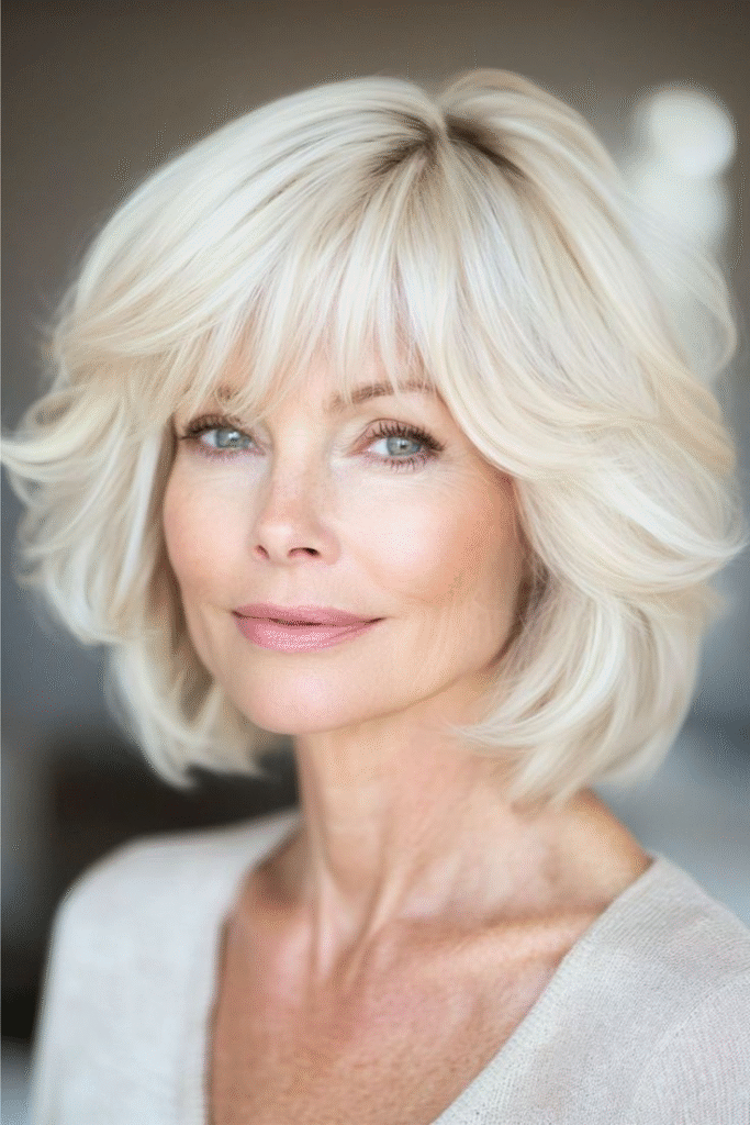 Voluminous Silver Layered Bob