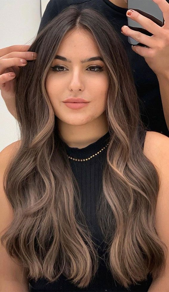 Layered Crop with Smoky Ash Balayage
