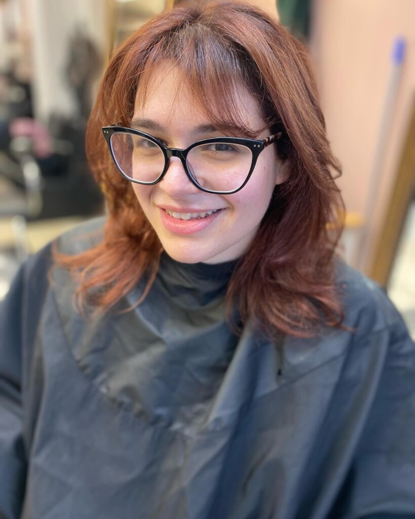 Little Gypsy Shag With Balayage and Blunt Bangs
