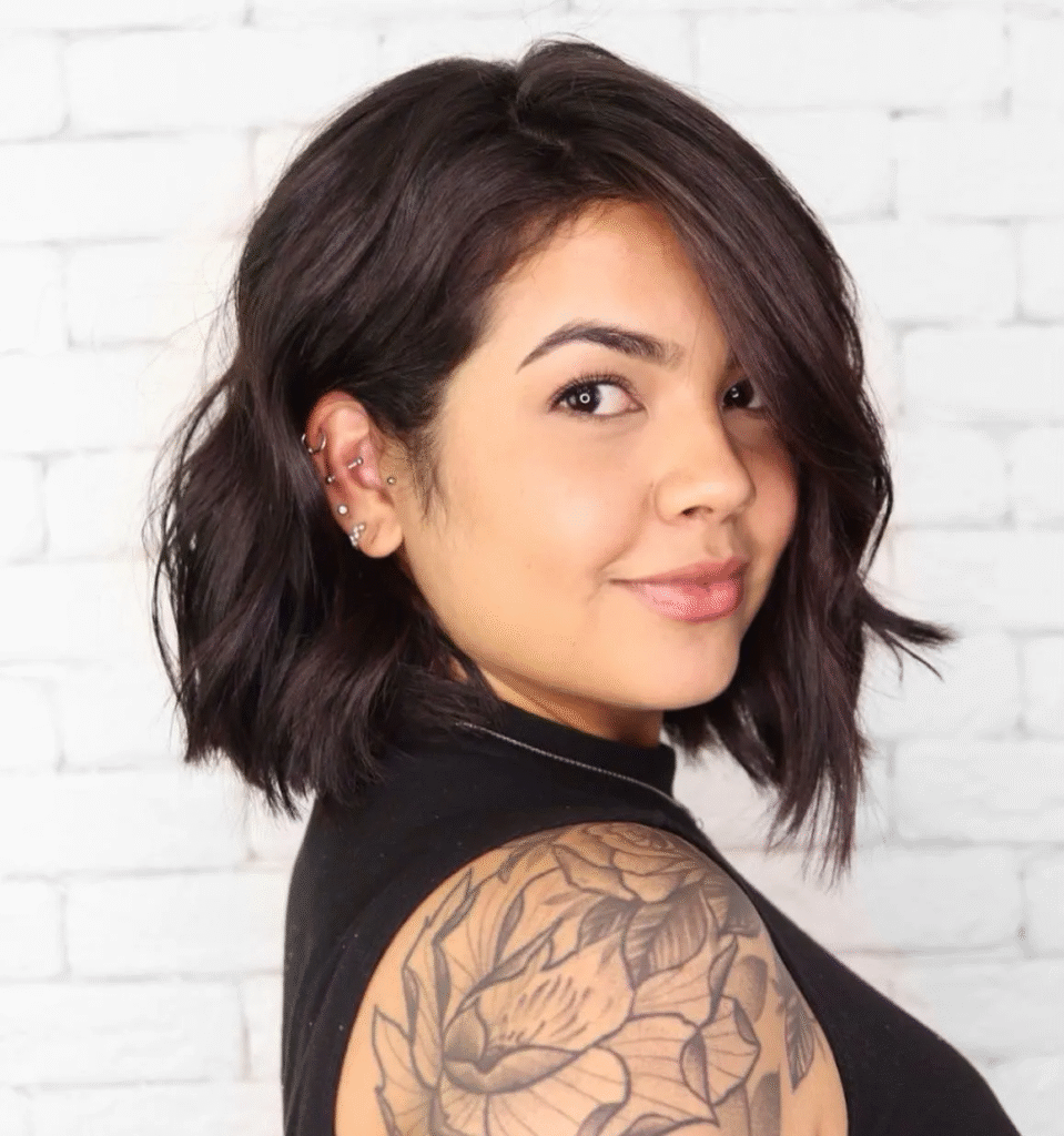 Messy Bob with Caramel Balayage
