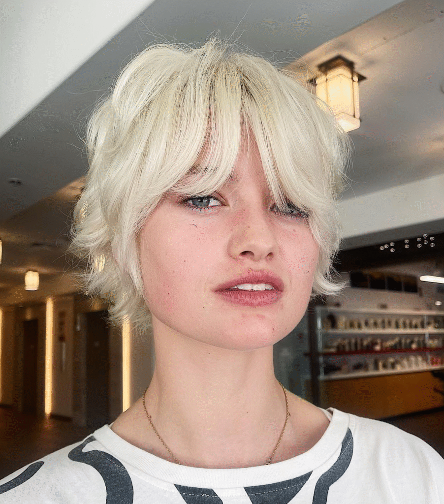 Textured Pixie with Icy Blonde Highlights