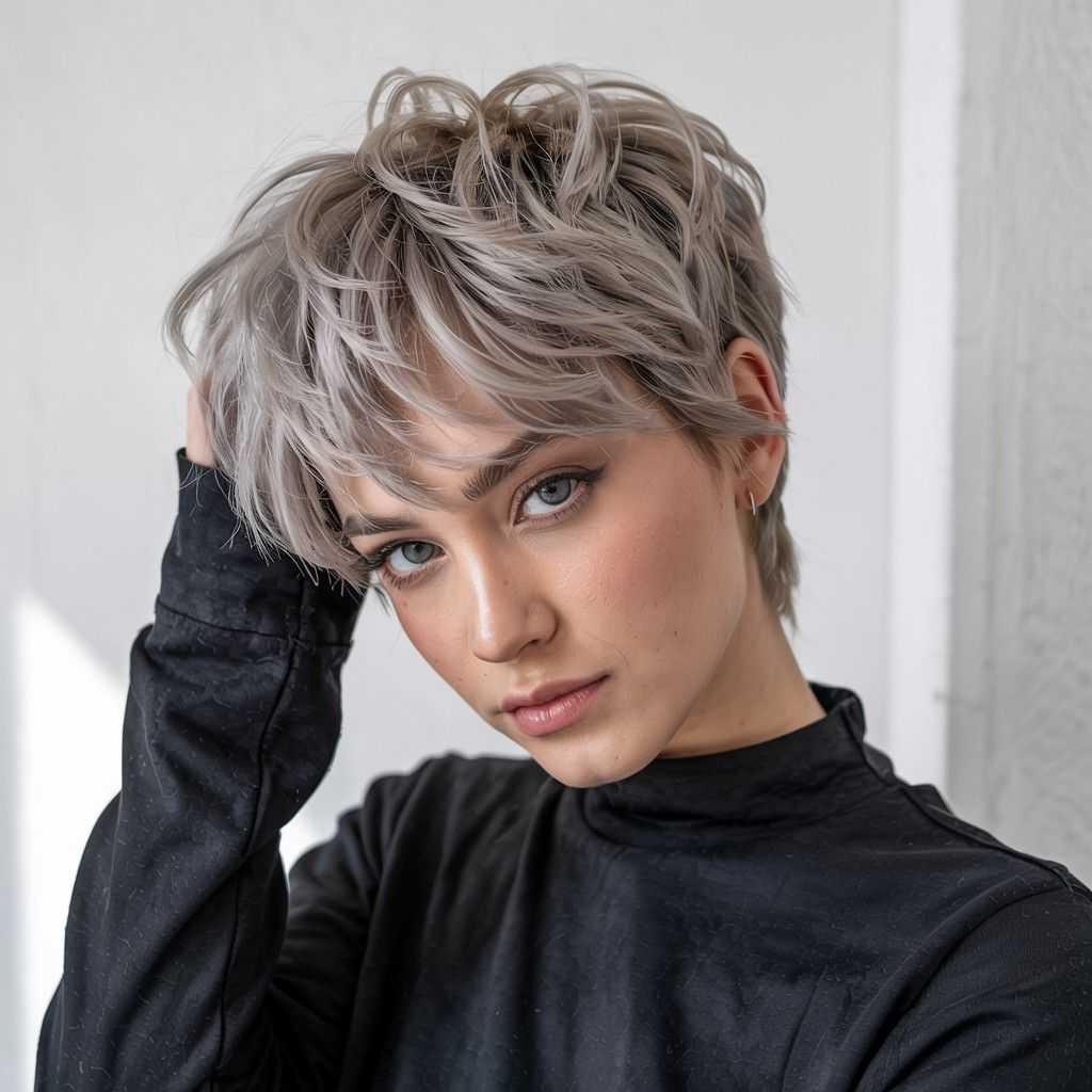 Bronde Textured Short Cropped Hair