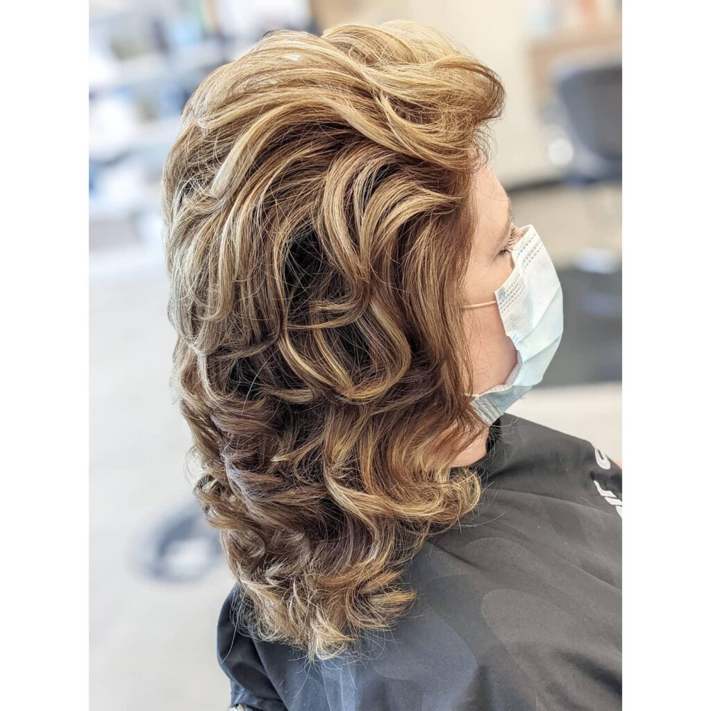 Blonde Voluminous Curly Gypsy Shag Cut