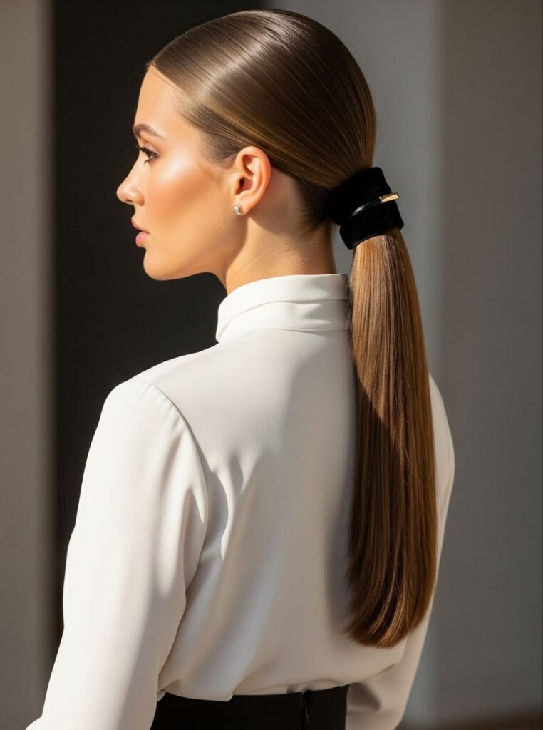 Low-Slung Straight Ponytail