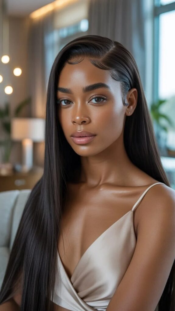 Sleek and Straight with Baby Hair