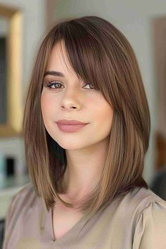 Lob With Side-Swept Long Bangs
