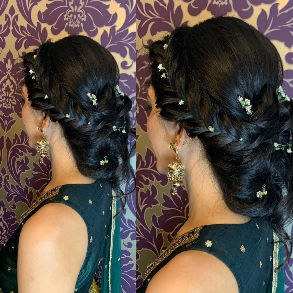 Ash Blonde Side Braided Bun