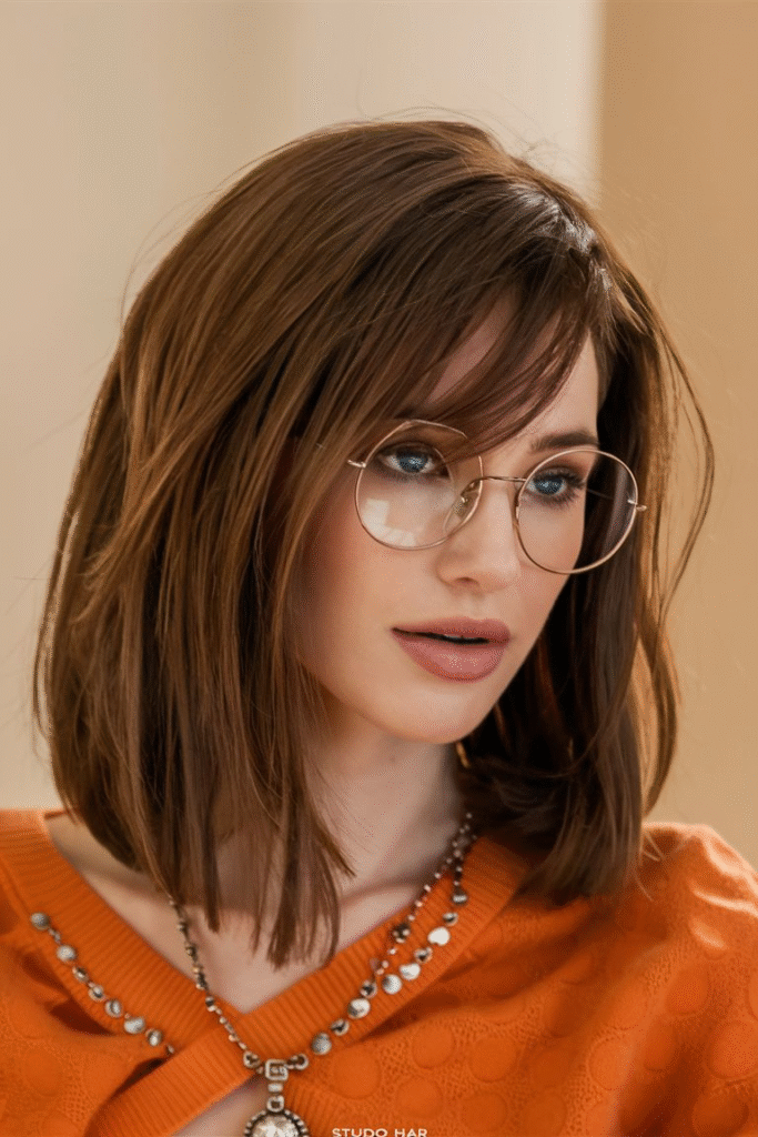 Lob With Side-Parted Bangs