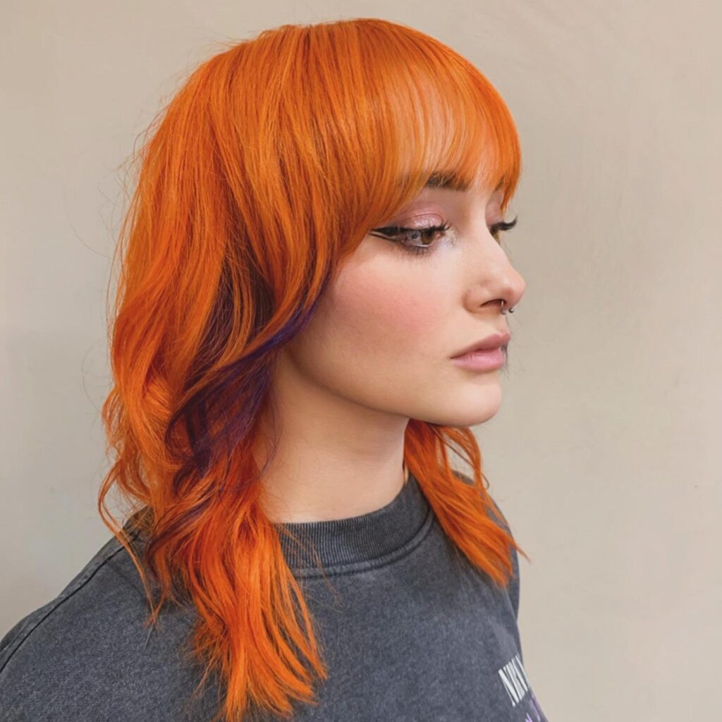 Wolf Cut With Color-Blocked Bangs